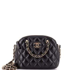 Chanel Cc Dome Zip Clutch With Chain #243633C48B